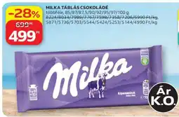 Auchan MILKA Táblás csokoládé ajánlat