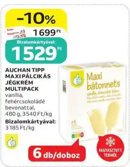 Auchan AUCHAN TIPP MAXI PÁLCIKÁS JÉGKRÉM MULTIPACK ajánlat