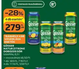 Auchan Gösser Natur Zitrone Dobozos Sör ajánlat