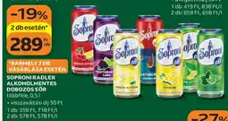 Auchan Soproni Radler Alkoholmentes Dobozos Sör ajánlat