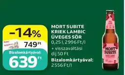 Auchan MORT SUBITE KRIEK LAMBIC ÜVEGES SÖR ajánlat