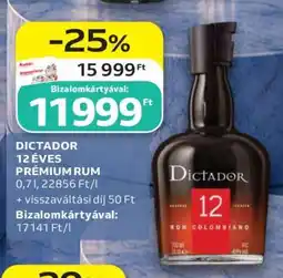 Auchan Dictador 12 éves prémium rum ajánlat