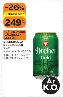 Auchan Dreher Gold Dobozos Sör ajánlat