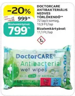 Auchan DOCTORCARE Antibakteriális Nedves Törlőkendő ajánlat