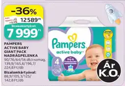 Auchan PAMPERS ACTIVE BABY GIANT PACK NADRÁGPELENKA ajánlat