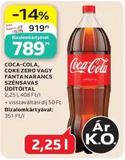 Auchan Coca-Cola, Coke Zero vagy Fanta Narancs Szénsavas Üdítőital ajánlat