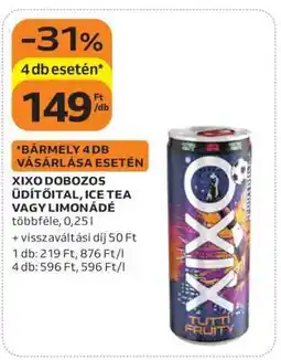 Auchan XIXO DOBOZOS ÜDÍTŐITAL, ICE TEA VAGY LIMONÁDÉ ajánlat