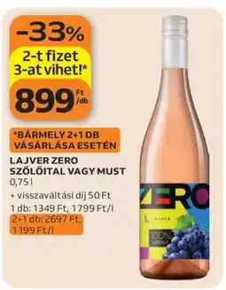 Auchan LAJVER ZERO SZŐLŐITAL VAGY MUST ajánlat