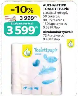 Auchan AUCHAN TIPP TOALETTPAPÍR ajánlat