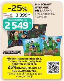 Auchan MINECRAFT GYERMEK DÍSZPÁRNA ajánlat