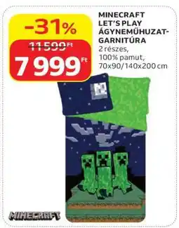 Auchan MINECRAFT LET’S PLAY ÁGYNEMŰHUZAT-GARNITÚRA ajánlat
