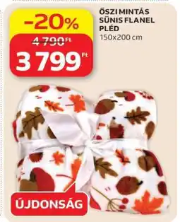 Auchan Őszi mintás sünis flanel pléd ajánlat