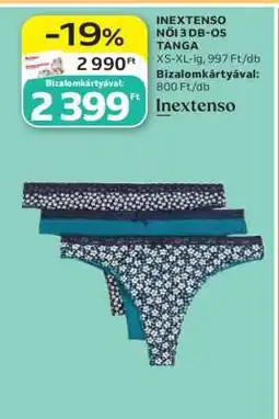 Auchan INEXTENSO NŐI 3 DB-OS TANGA ajánlat