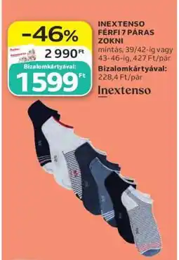 Auchan INEXTENSO FÉRFI 7 PÁRAS ZOKNI ajánlat