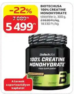 Auchan BIOTECHUSA 100% CREATINE MONOHYDRATE ajánlat