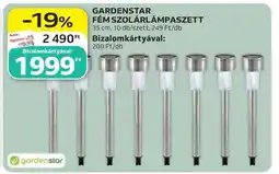 Auchan GARDENSTAR Fém Szolárlámpaszett ajánlat