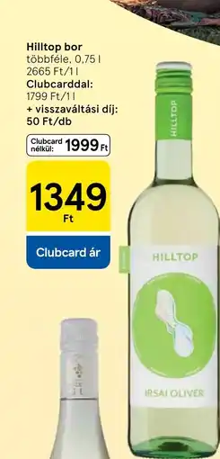 Tesco Hilltop bor ajánlat
