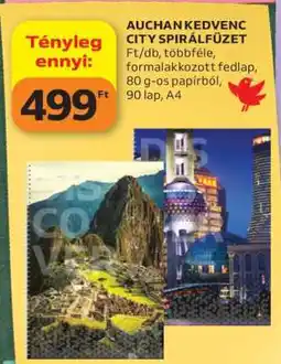 Auchan AUCHAN KEDVENC CITY SPIRÁLFÜZET ajánlat