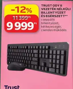Auchan TRUST ODY II VEZETÉK NÉLKÜLI BILLENTYŰZET ÉS EGÉRSZETT ajánlat