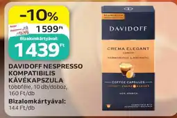 Auchan DAVIDOFF Nespresso kompatibilis kávékapszula ajánlat