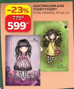 Auchan SANTORO GORJUSS TŰZÖTT FÜZET ajánlat