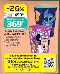 Auchan LICENCE MINTÁS, MŰANYAG POHÁR ajánlat