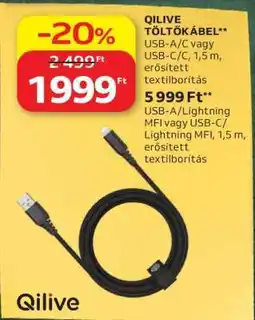 Auchan QILIVE TÖLTŐKÁBEL ajánlat