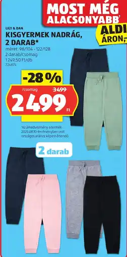 ALDI Lily & Dan kisgyermek nadrág ajánlat