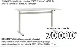 JYSK Lundtoft állítható magasságú íróasztal ajánlat