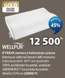 JYSK Wellpur kyrkja memory habszivacs párna ajánlat