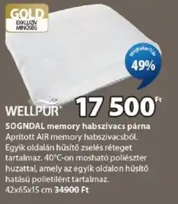 JYSK Wellpur sogndal memory habszivacs párna ajánlat