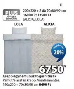 JYSK Plus krepp ágyneműhuzat-garnitúrák ajánlat