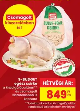 Spar S-budget egész csirke ajánlat