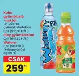 Spar Kubu gyümölcsle-nektár ajánlat