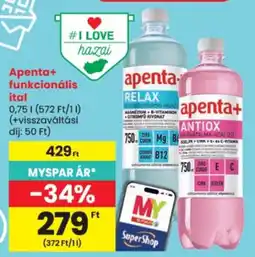 Spar apenta+ funkcionális ital ajánlat