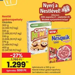 Spar Nestlé gabonapehely ajánlat