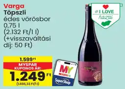 Spar Varga töpszli ajánlat