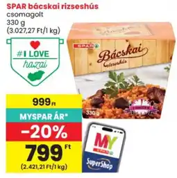 Spar spar bácskai rizseshús ajánlat