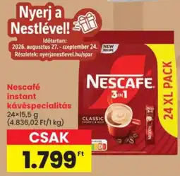 Spar Nescafe instant kávéspecialitás ajánlat