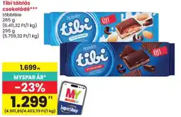 Spar Tibi táblás csokoládé ajánlat