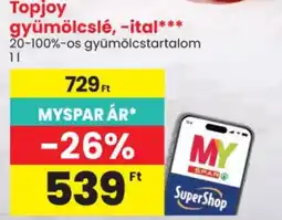 Spar Topjoy gyümölcslé ajánlat