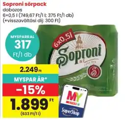 Spar Soproni sörpack ajánlat