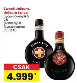Spar Zwack Unicum ajánlat
