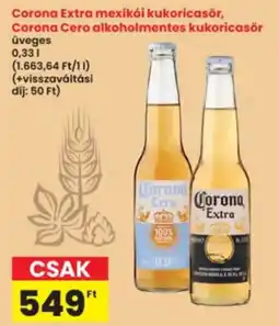 Interspar Corona Extra mexikói kukoricasör, Corona Cero alkoholmentes kukoricasör ajánlat