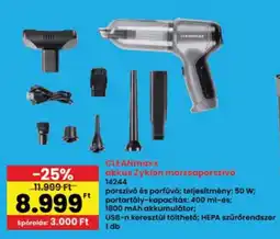 Interspar Cleanmaxx akkus zyklon morzsaporszívó 14244 ajánlat
