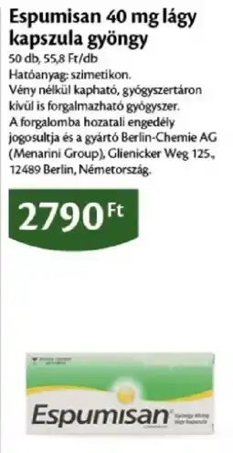 EcoFamily Espumisan gyöngy kapszula ajánlat