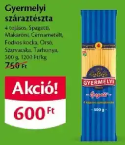EcoFamily Gyermelyi száraztészta ajánlat