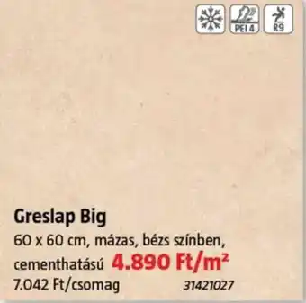 Bauhaus Greslap Big ajánlat