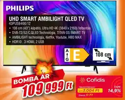 Expert philips uhd smart ambilight qled tv 43pus8400/12 ajánlat