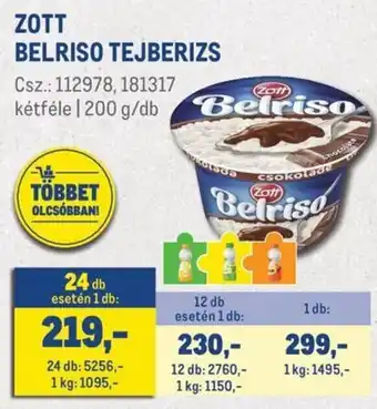 Zott belriso tejberizs